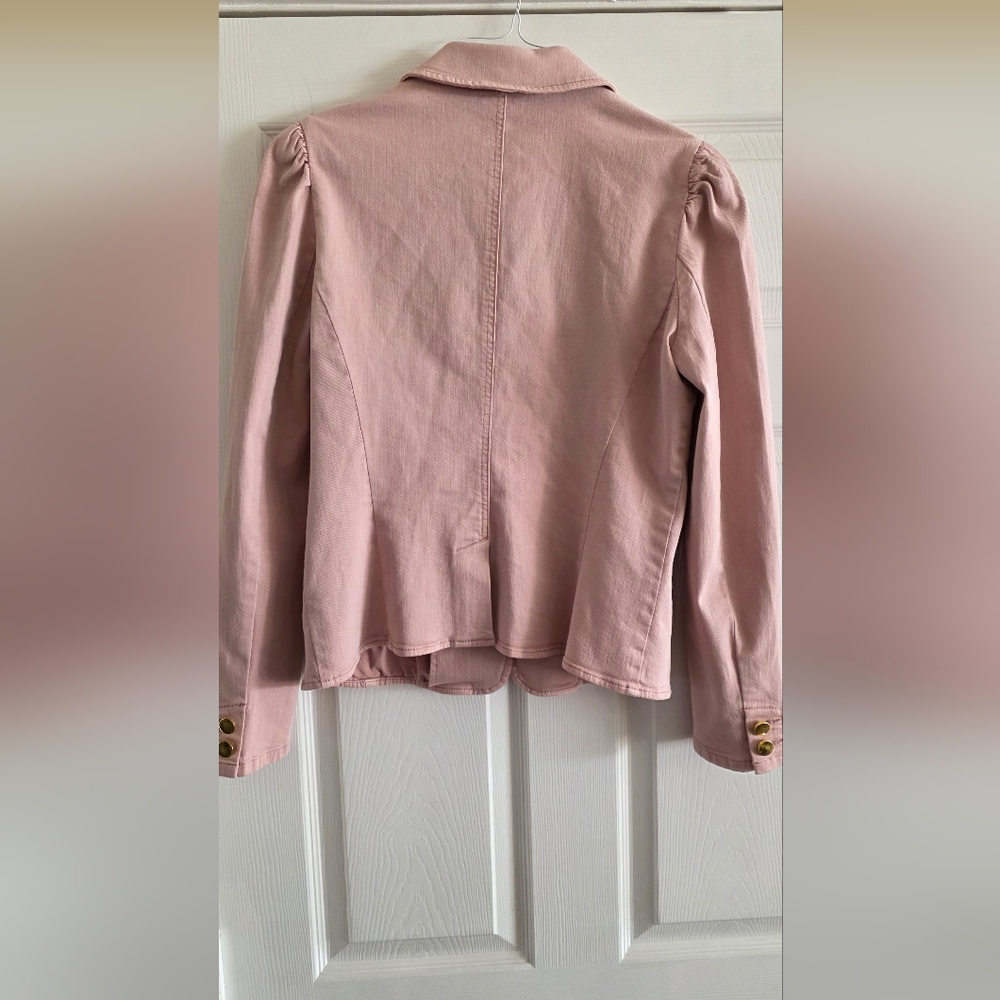 INC International Concepts Blush Pink Denim Blazer - Picture 3 of 4